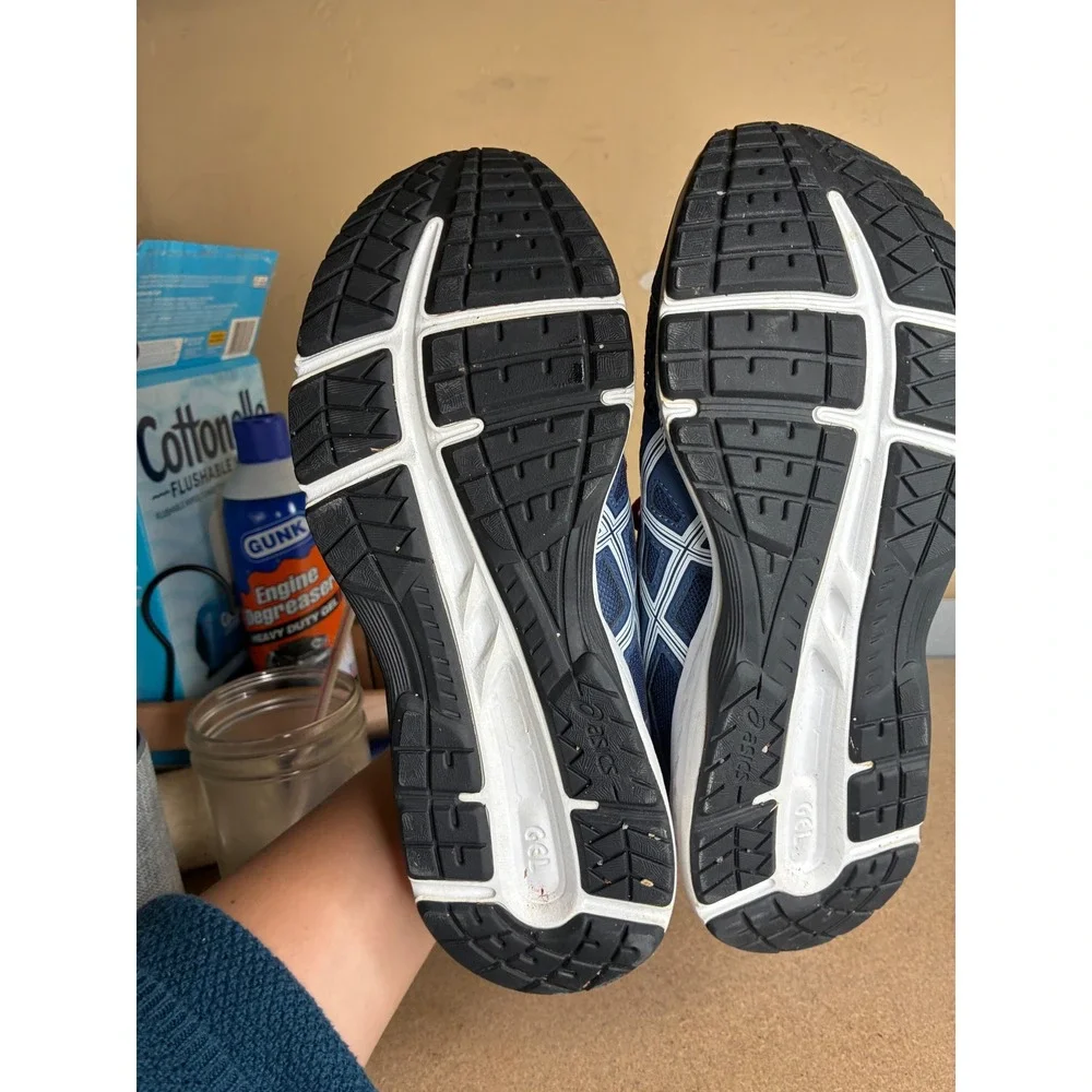 Asics Gel-Contend 5 Womens Blue Pink Running Shoes 1012A234 Size 8